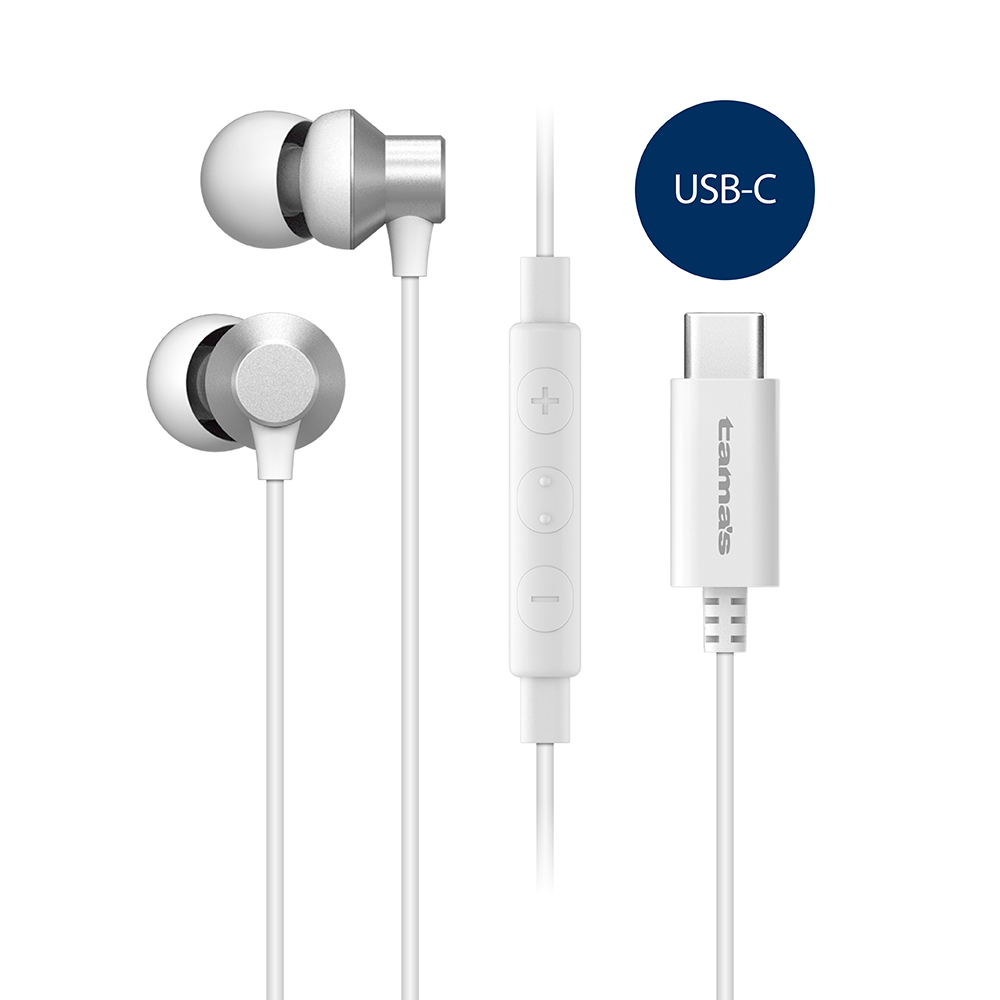 多摩電子工業LSH69CWのUSB-C端子と音量ボタン・中央ボタン