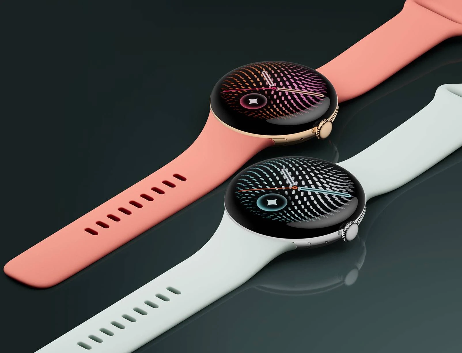 丸いディスプレイと交換式バンドを備えたGoogle Pixel Watch 5の公式製品写真